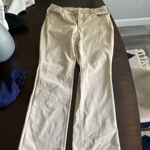 khaki boot cut pants